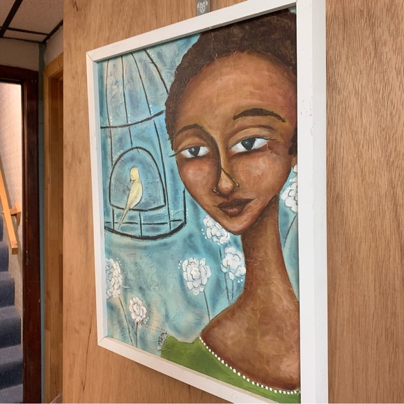 OOAK ART! ALLISON WEEKS THOMAS Sing Sweet Melodies ORIGINAL MIXED MEDIA PAINTING - Picture 6 of 8